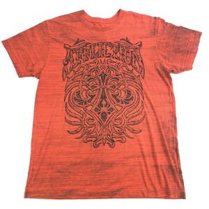 Vintage Y2K Affliction Cross Tribal MMA American Fighter Red Men's Sz XL T-Shirt